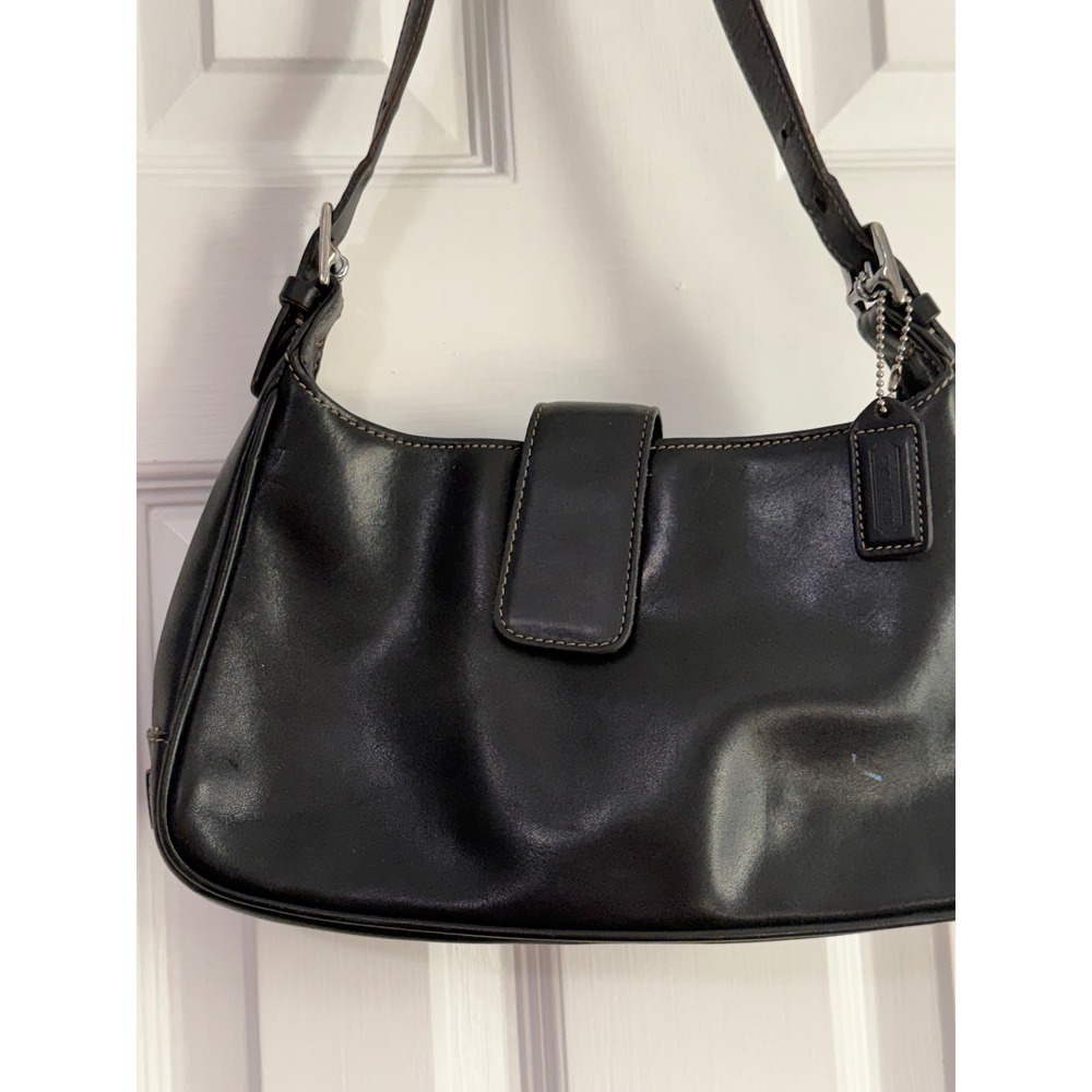 Coach Soho Black Leather Small Hobo Bag Vintage 7789 Contrast Stitch Costa Rica - Picture 4 of 9